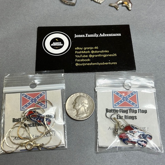 Jewelry Nwt Battle Flag Flip Flop Necklaceearring Set Dixie